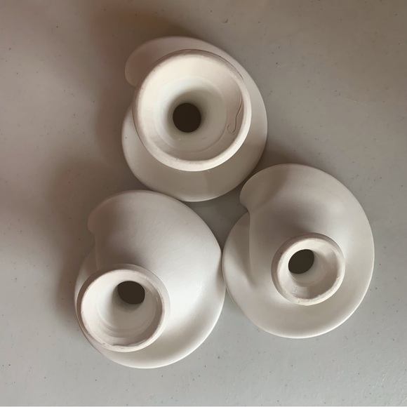 Set of 3 Calla Lily Tapered Candle Holders Studio Artist Pottery signed - Picture 4 of 10